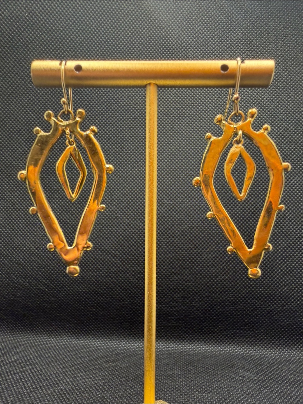 Gold-Tone Organic Dangle Earrings